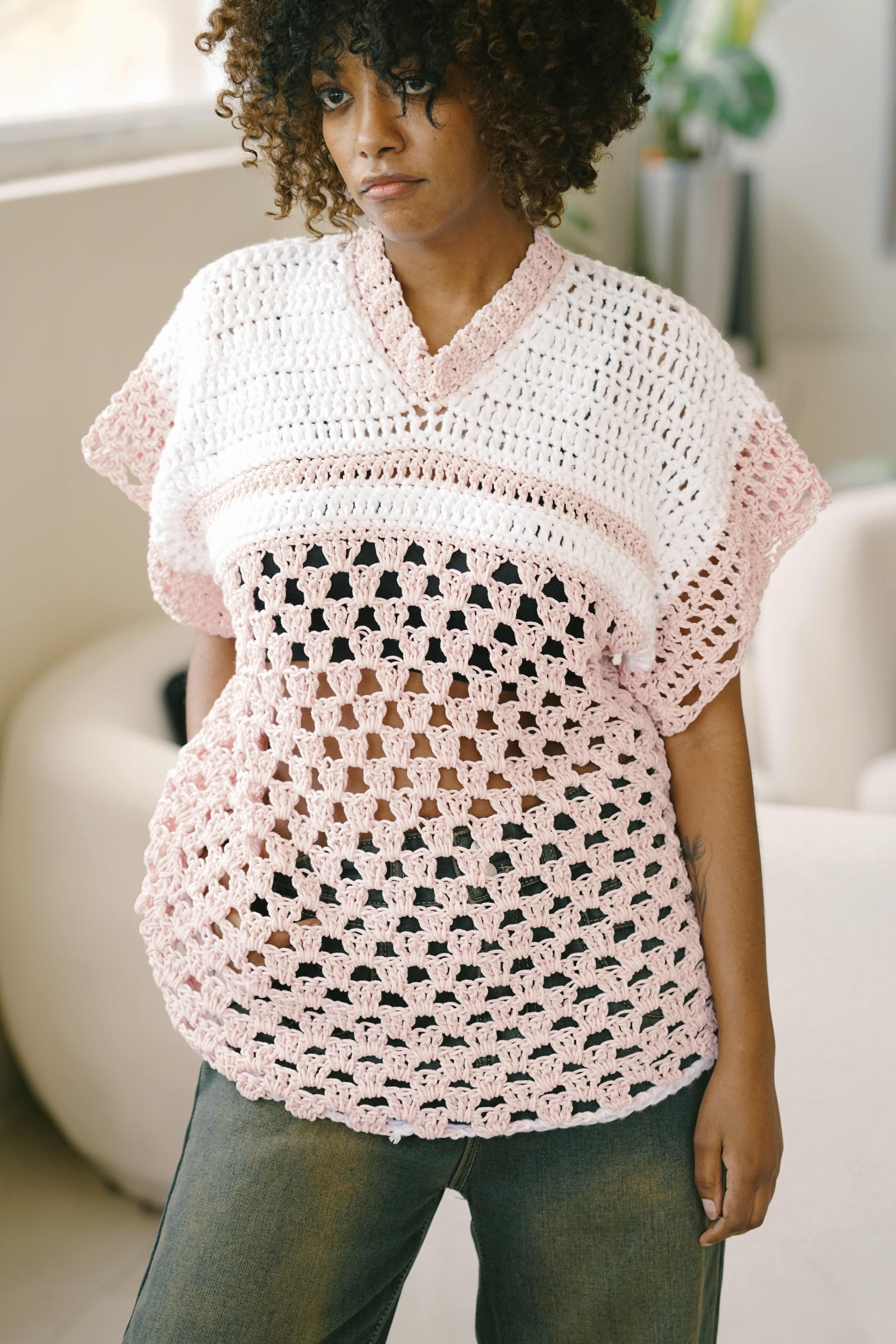 SS26 Crochet Jersey — Natural